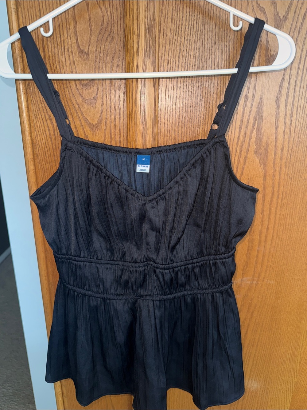 Old Navy Black Women's Textured Peplum Tank Top